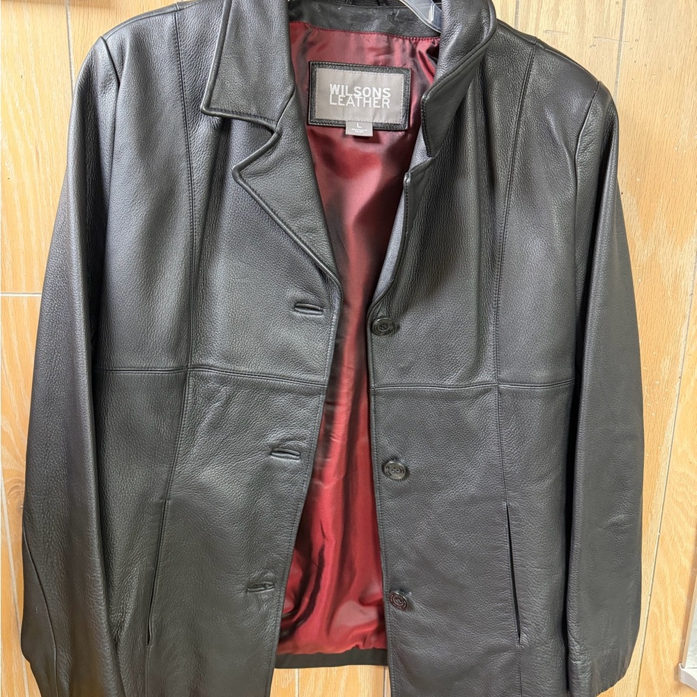 Wilsons Leather Men's Black Shirt Jacket